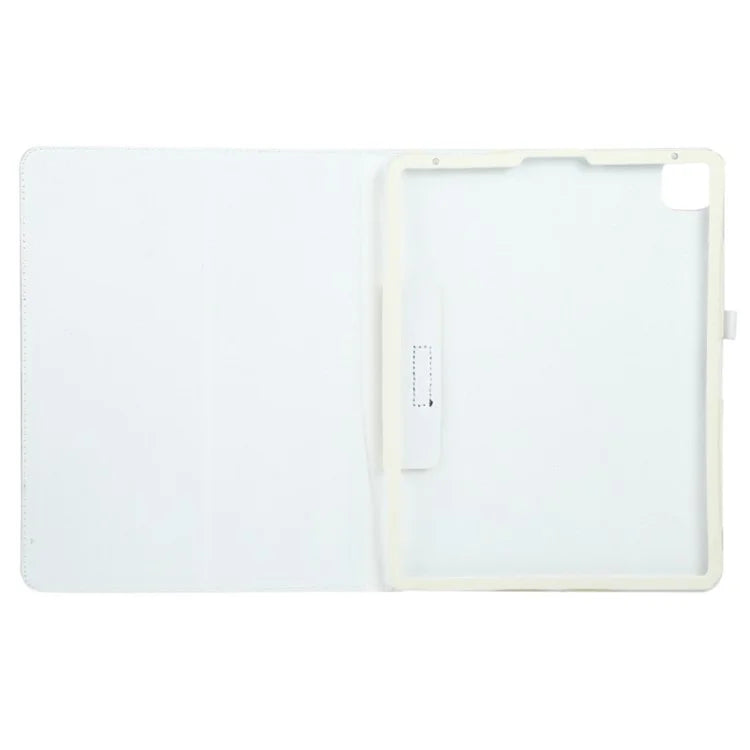 For iPad Pro 11 (2024) Case Bi-Fold Stand PU Leather Tablet Cover with Stylus Loop Design