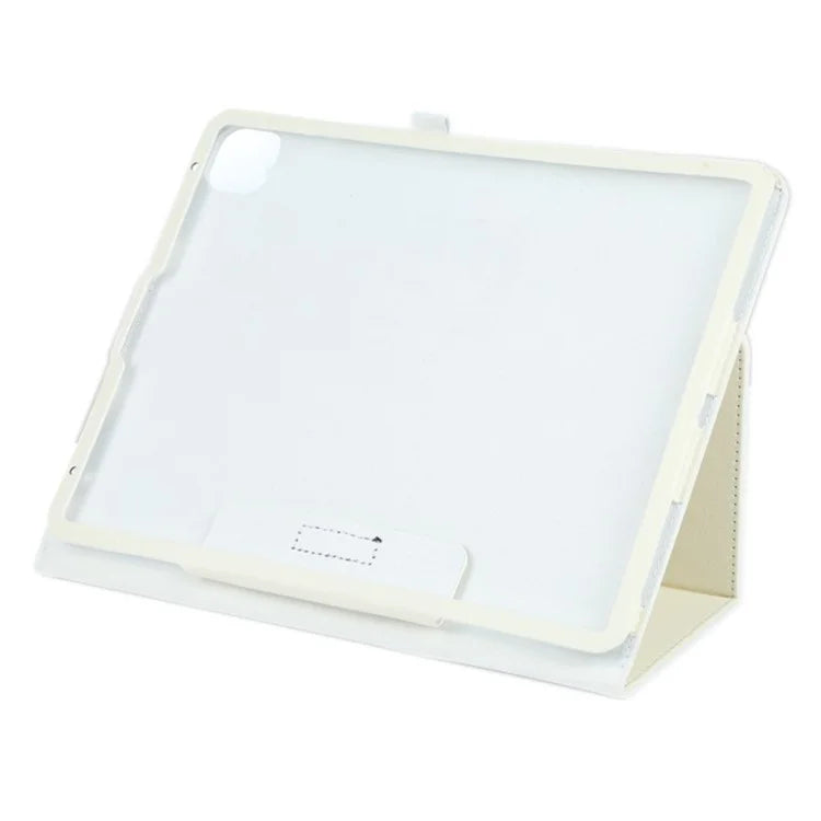 For iPad Pro 11 (2024) Case Bi-Fold Stand PU Leather Tablet Cover with Stylus Loop Design