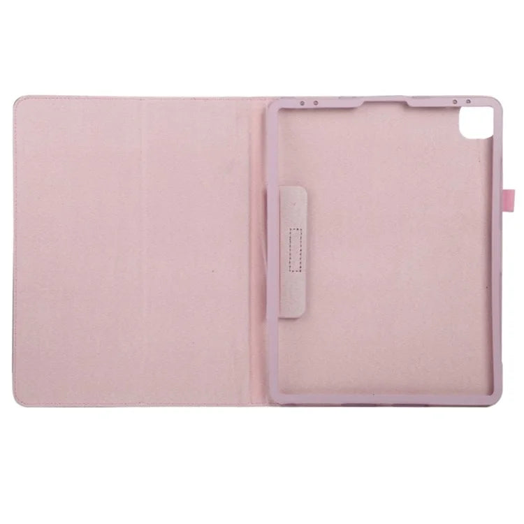 For iPad Pro 11 (2024) Case Bi-Fold Stand PU Leather Tablet Cover with Stylus Loop Design