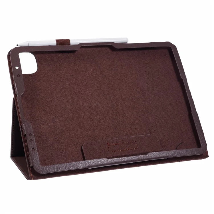 For iPad Air 13 (2024) Case Bi-Fold Stand PU Leather Litchi Texture Tablet Cover