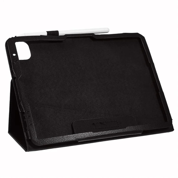 For iPad Air 13 (2024) Case Bi-Fold Stand PU Leather Litchi Texture Tablet Cover