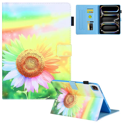 For iPad Pro 11 (2024) Case Pattern Printing Stand PU Leather Tablet Cover