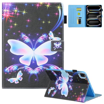 For iPad Pro 11 (2024) Case Pattern Printing Stand PU Leather Tablet Cover