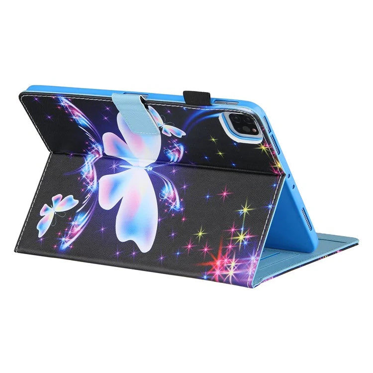 For iPad Pro 11 (2024) Case Pattern Printing Stand PU Leather Tablet Cover