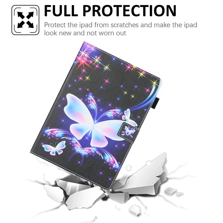 For iPad Pro 11 (2024) Case Pattern Printing Stand PU Leather Tablet Cover