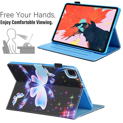For iPad Pro 11 (2024) Case Pattern Printing Stand PU Leather Tablet Cover
