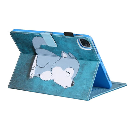 For iPad Pro 11 (2024) Case Pattern Printing Stand PU Leather Tablet Cover
