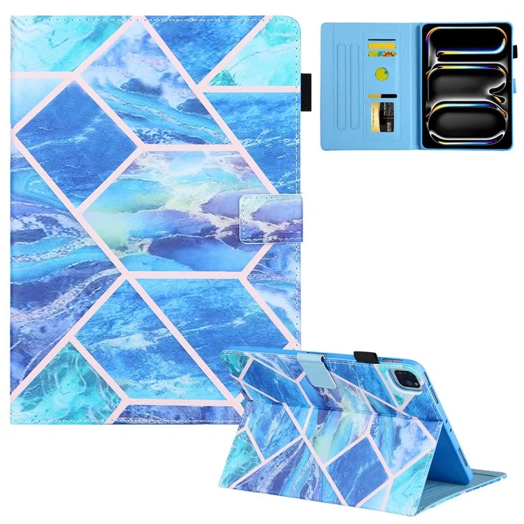 For iPad Pro 11 (2024) Case Pattern Printing Stand PU Leather Tablet Cover