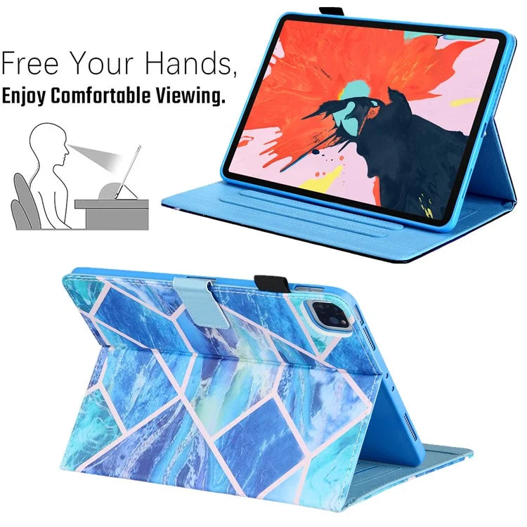 For iPad Pro 11 (2024) Case Pattern Printing Stand PU Leather Tablet Cover