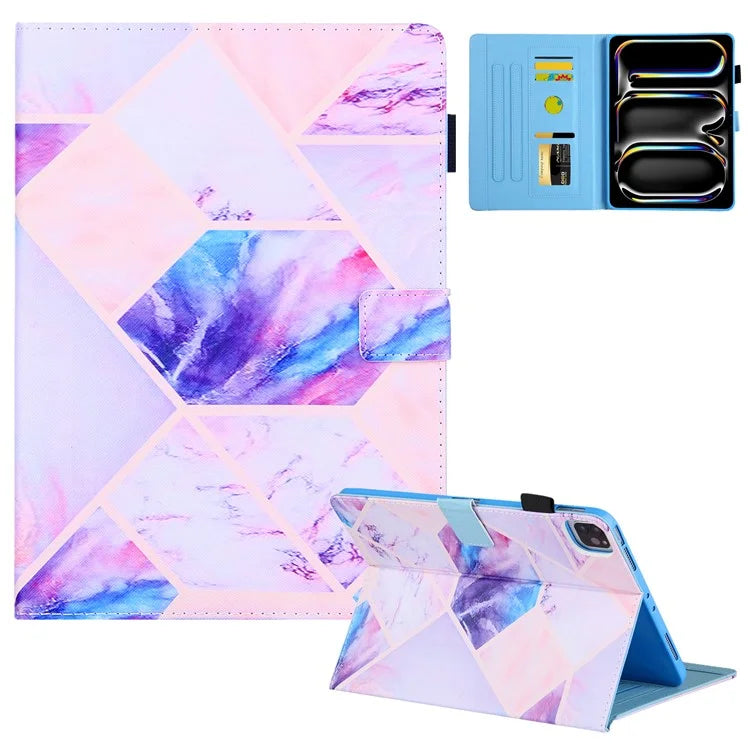 For iPad Pro 11 (2024) Case Pattern Printing Stand PU Leather Tablet Cover