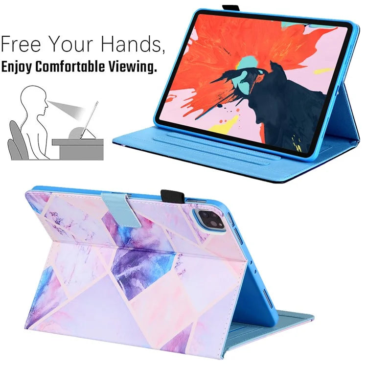 For iPad Pro 11 (2024) Case Pattern Printing Stand PU Leather Tablet Cover