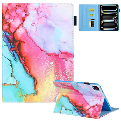 For iPad Pro 11 (2024) Case Pattern Printing Stand PU Leather Tablet Cover
