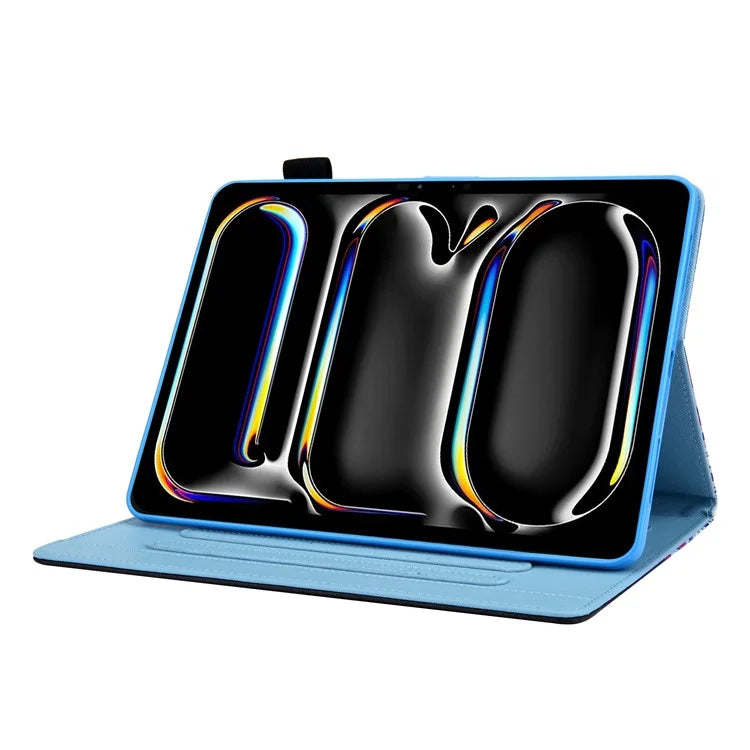 For iPad Pro 11 (2024) Case Pattern Printing Stand PU Leather Tablet Cover