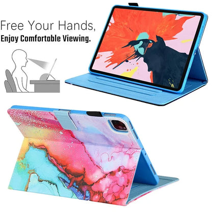 For iPad Pro 11 (2024) Case Pattern Printing Stand PU Leather Tablet Cover