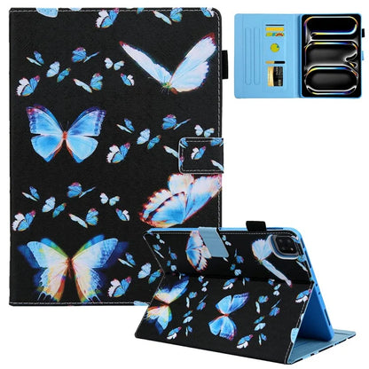 For iPad Pro 11 (2024) Case Pattern Printing Stand PU Leather Tablet Cover
