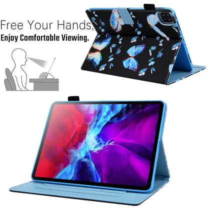 For iPad Pro 11 (2024) Case Pattern Printing Stand PU Leather Tablet Cover