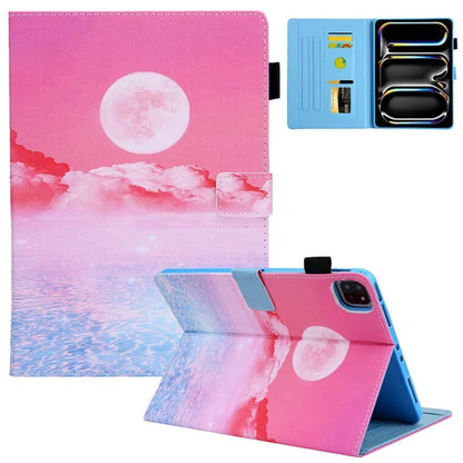 For iPad Pro 11 (2024) Case Pattern Printing Stand PU Leather Tablet Cover