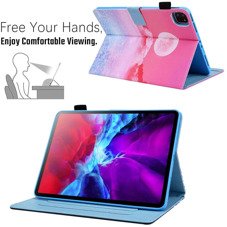 For iPad Pro 11 (2024) Case Pattern Printing Stand PU Leather Tablet Cover