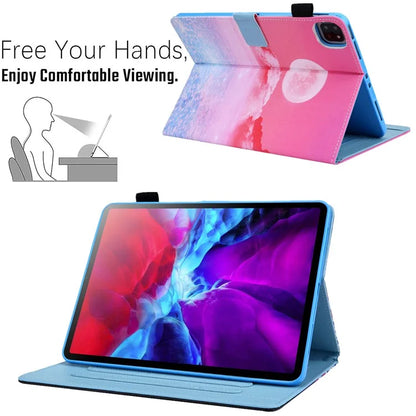 For iPad Pro 11 (2024) Case Pattern Printing Stand PU Leather Tablet Cover