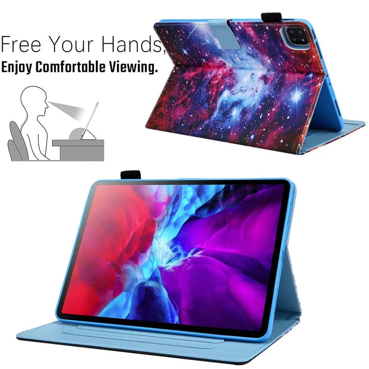 For iPad Pro 11 (2024) Case Pattern Printing Stand PU Leather Tablet Cover