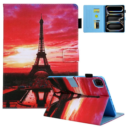 For iPad Pro 11 (2024) Case Pattern Printing Stand PU Leather Tablet Cover