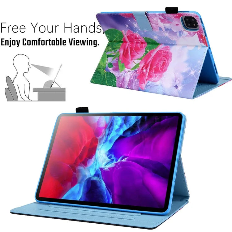 For iPad Pro 11 (2024) Case Pattern Printing Stand PU Leather Tablet Cover