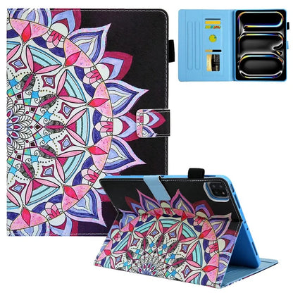 For iPad Pro 11 (2024) Case Pattern Printing Stand PU Leather Tablet Cover