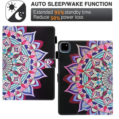 For iPad Pro 11 (2024) Case Pattern Printing Stand PU Leather Tablet Cover