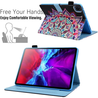 For iPad Pro 11 (2024) Case Pattern Printing Stand PU Leather Tablet Cover