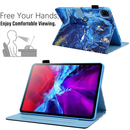 For iPad Pro 11 (2024) Case Pattern Printing Stand PU Leather Tablet Cover