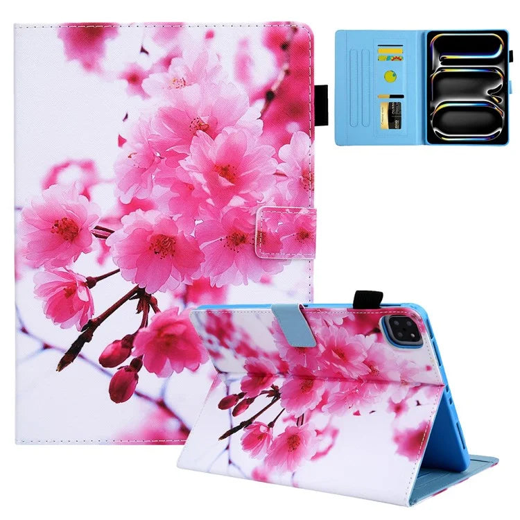 For iPad Pro 11 (2024) Case Pattern Printing Stand PU Leather Tablet Cover