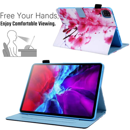 For iPad Pro 11 (2024) Case Pattern Printing Stand PU Leather Tablet Cover