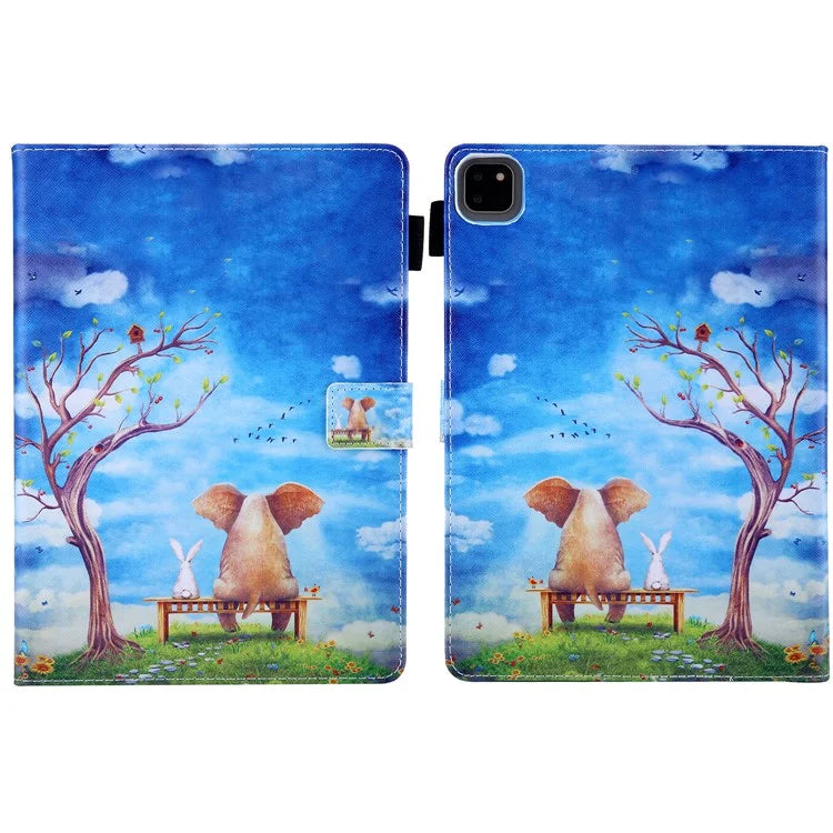 For iPad Pro 11 (2024) Case Pattern Printing Tablet Leather Cover with Card Slots