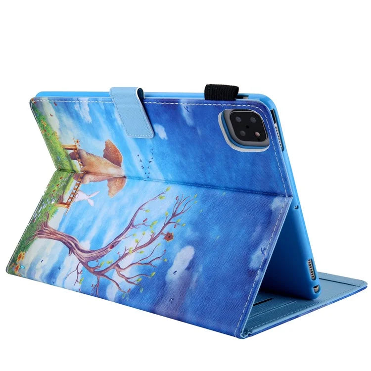 For iPad Pro 11 (2024) Case Pattern Printing Tablet Leather Cover with Card Slots