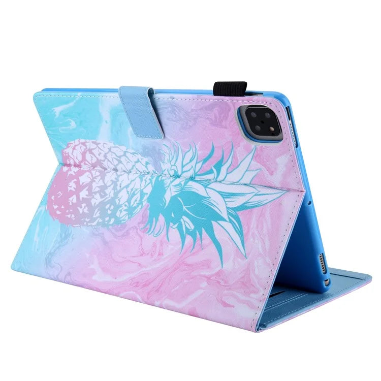For iPad Pro 11 (2024) Case Pattern Printing Tablet Leather Cover with Card Slots