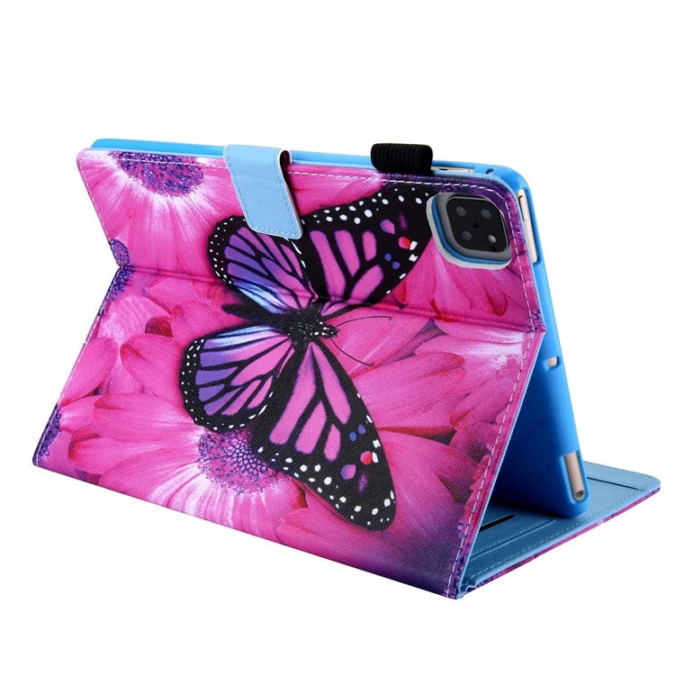 For iPad Pro 11 (2024) Case Pattern Printing Tablet Leather Cover with Card Slots