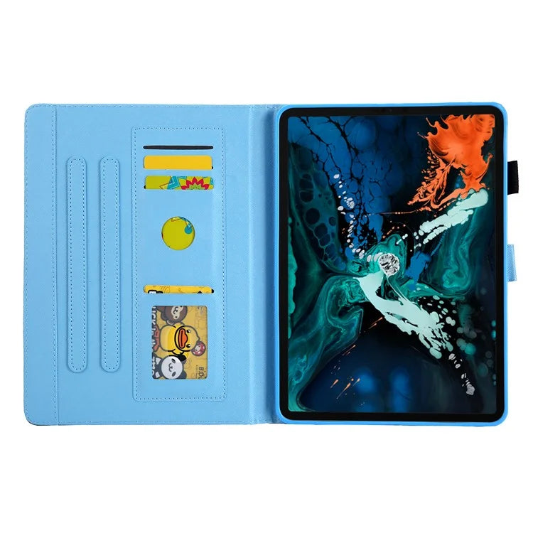 For iPad Pro 11 (2024) Case Pattern Printing Tablet Leather Cover with Card Slots