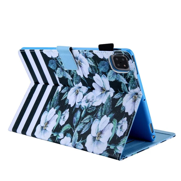 For iPad Pro 11 (2024) Case Pattern Printing Tablet Leather Cover with Card Slots
