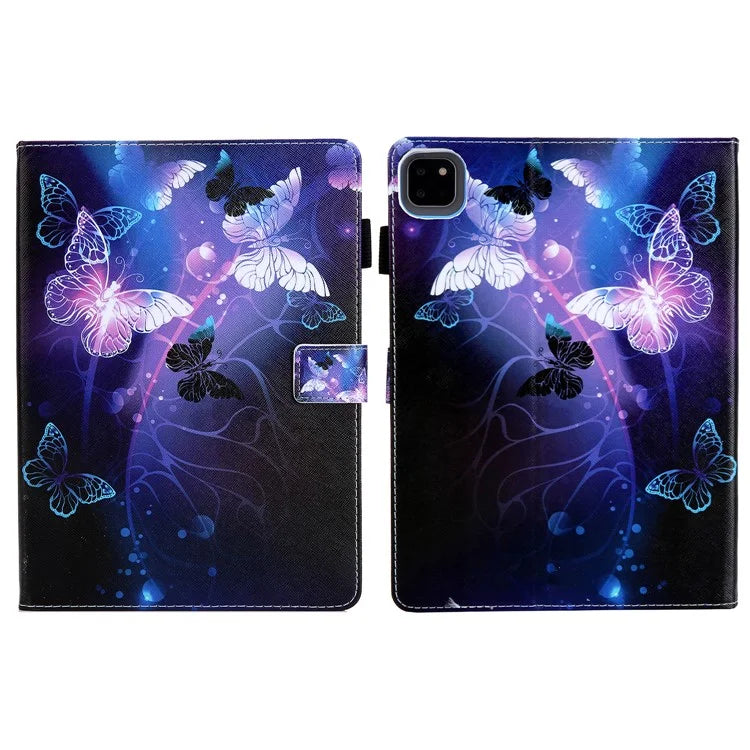 For iPad Pro 11 (2024) Case Pattern Printing Tablet Leather Cover with Card Slots