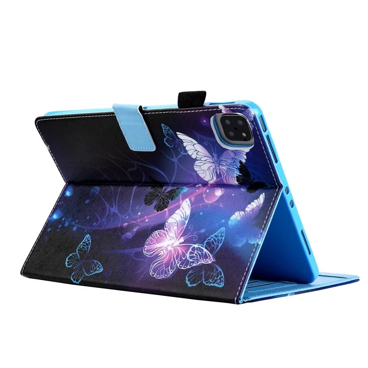 For iPad Pro 11 (2024) Case Pattern Printing Tablet Leather Cover with Card Slots