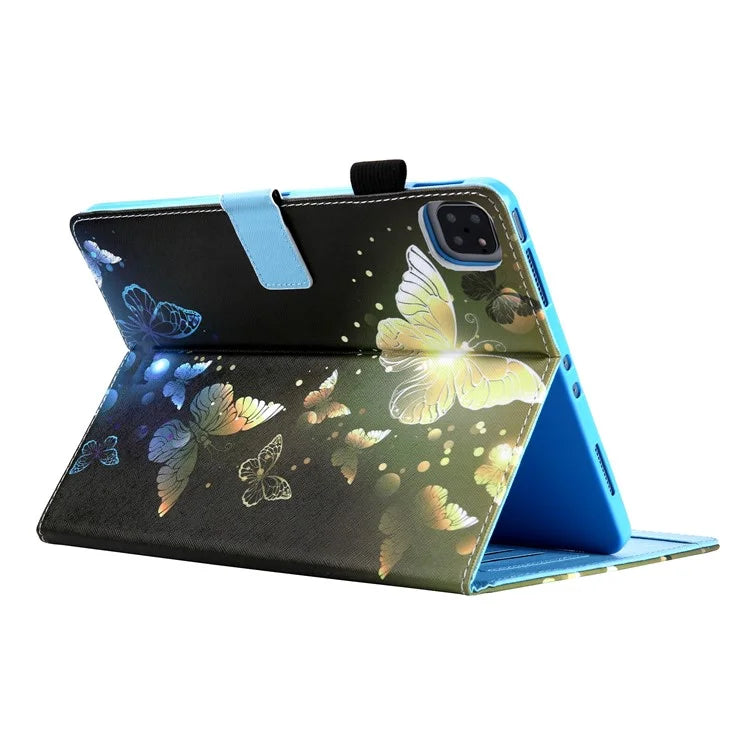 For iPad Pro 11 (2024) Case Pattern Printing Tablet Leather Cover with Card Slots