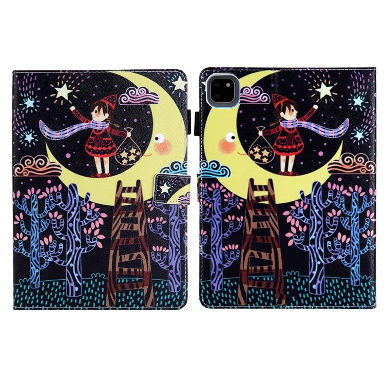 For iPad Pro 11 (2024) Case Pattern Printing Tablet Leather Cover with Card Slots