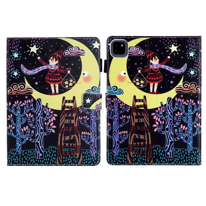 For iPad Pro 11 (2024) Case Pattern Printing Tablet Leather Cover with Card Slots