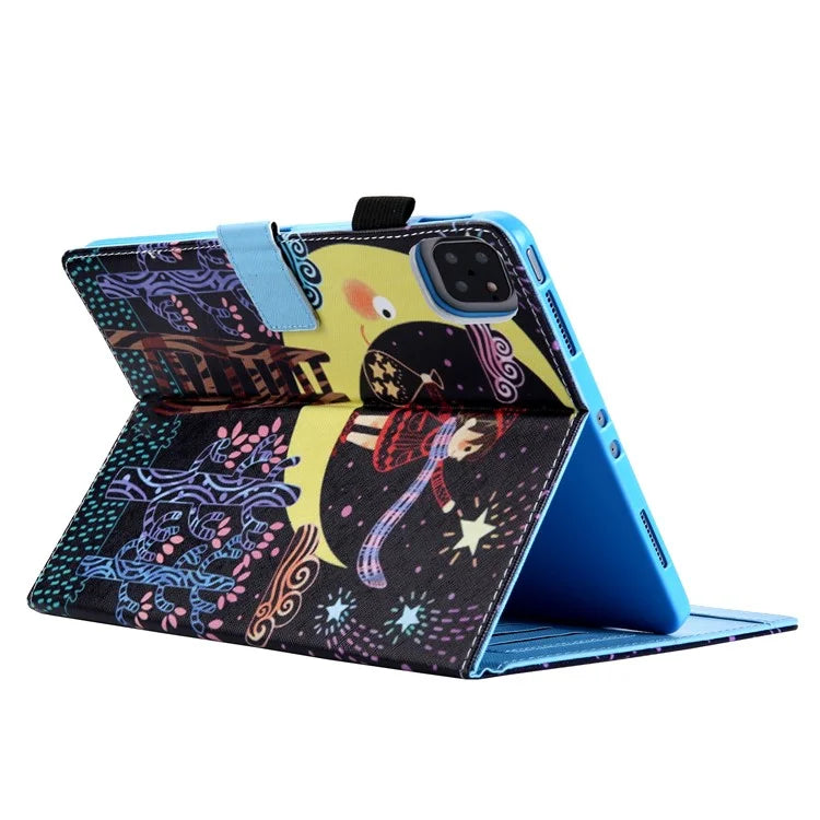 For iPad Pro 11 (2024) Case Pattern Printing Tablet Leather Cover with Card Slots