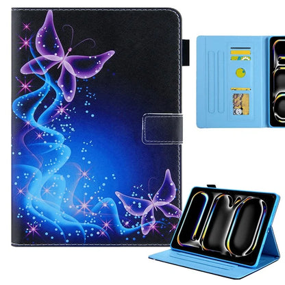 For iPad Pro 11 (2024) Case PU Leather Pattern Design Smart Tablet Cover