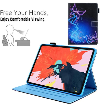 For iPad Pro 11 (2024) Case PU Leather Pattern Design Smart Tablet Cover