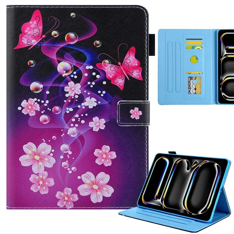 For iPad Pro 11 (2024) Case PU Leather Pattern Design Smart Tablet Cover