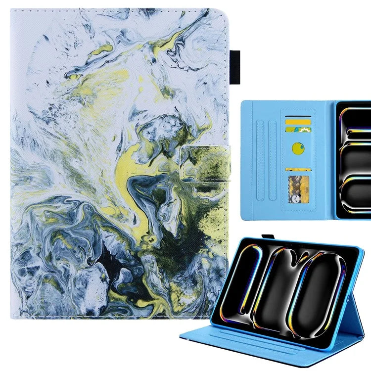 For iPad Pro 11 (2024) Case PU Leather Pattern Design Smart Tablet Cover