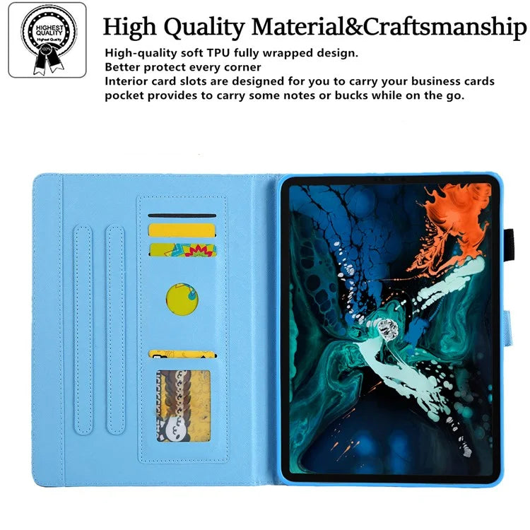 For iPad Pro 11 (2024) Case PU Leather Pattern Design Smart Tablet Cover