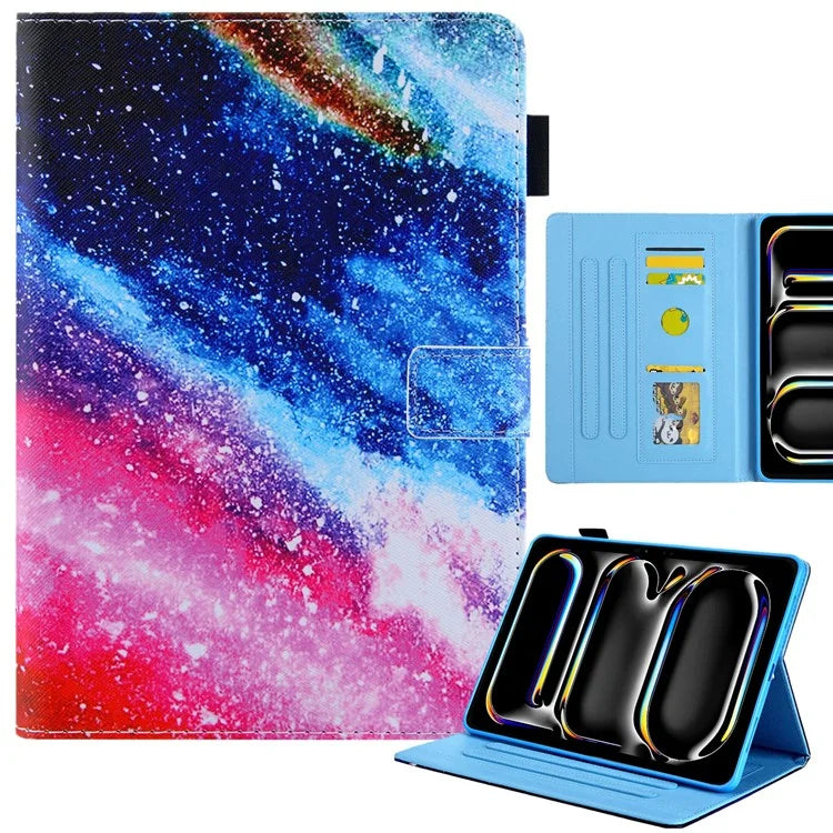 For iPad Pro 11 (2024) Case PU Leather Pattern Design Smart Tablet Cover